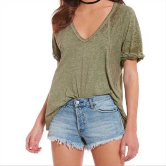 Free People Tops - We the Free Olive Green Tshirt medium